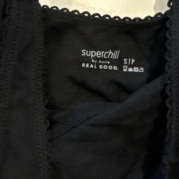 Aerie Superchill Bralette Black Wm Small‎ NWT Real Good Wireless Crop Top Bra - Picture 4 of 7